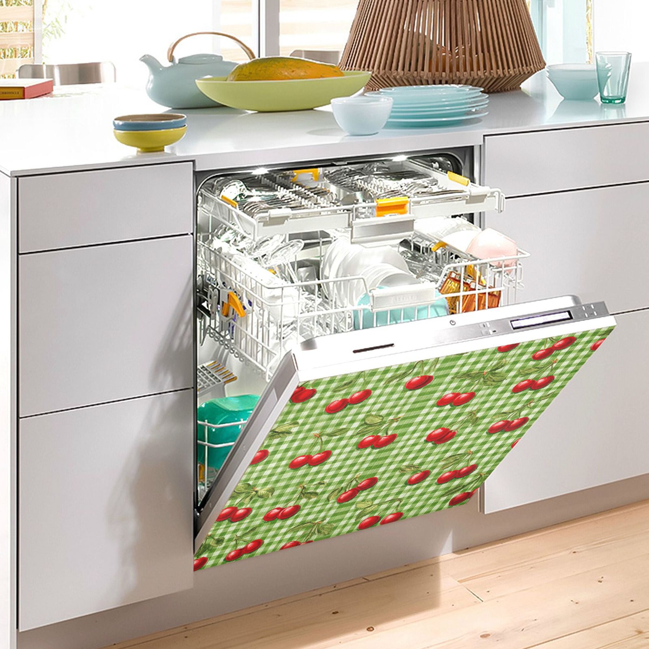 Dishwasher Magnetic Refrigerator Magnet Cover Sticker Home Decorative 23"x26" Inspiration Cherry Painting