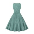 thumbnail image 3 of Women's Sleeveless Polka Dot Dress 50s 60s Vintage Rockabilly Dress Ruffle Flowy Hepburn Dress for Tea Party, 3 of 4