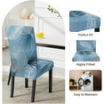 thumbnail image 5 of Summer Pattern Dining Room Chair Covers Set of 4, Stretch Printed Parsons Chair Slipcovers Spandex Removable Washable Kitchen Chair Protector Cover for Dining Room, Hotel, Ceremony (Blue), 5 of 6