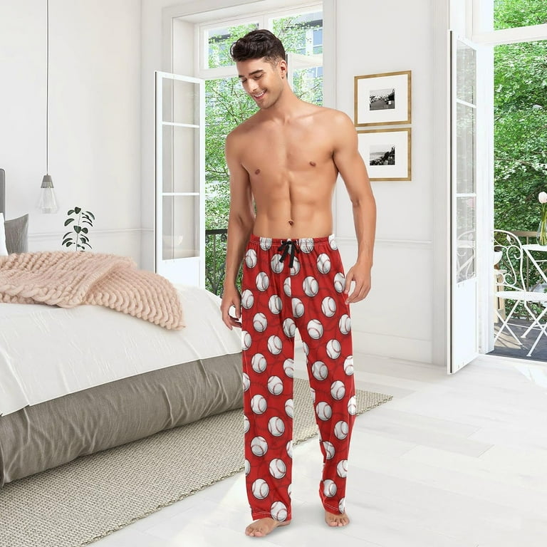 GZHJMY Baseball Softball Ball Sport Pajama Pants for Men Men s PJs Bottoms Sleep Lounge Pants with Pockets Christmas New Year Birthday Valentine s Day Gifts Large Walmart