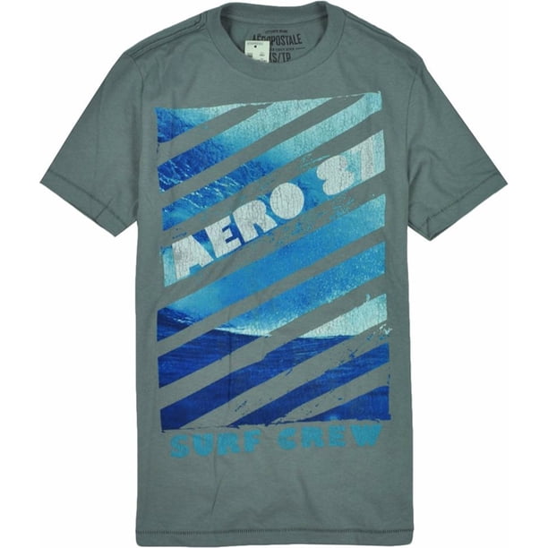 Aeropostale - Camiseta gráfica para hombre, color gris, extragrande