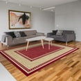 thumbnail image 6 of Ottomanson Non-Slip Area Rug for Living Room 6'6" x 9'2" Durable Low Profile Carpet, Red Border, 6 of 8