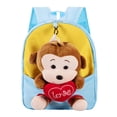 thumbnail image 4 of GobdXE Back To School Unisex Student Detachable Plush Monkey Doll Mini Backpack Love Heart Embroidery Front Pocket Water Resistant Daypack Size:One Size, 4 of 4