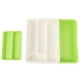 thumbnail image 2 of Organizador de cajones de cocina de plástico multifuncional, separación flexible, cajón que ahorra espacio, soporte para bandeja de utensilios para cubiertos, cuchillos, verde claro, 2 of 5