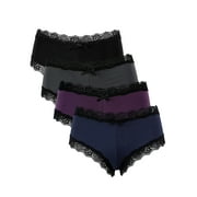 Charmo Womens Underwear Thong G Strings Panties Hipster Bikini Briefs 4 Pack