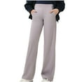 thumbnail image 2 of Cowsor Wide Leg Pants for Girls High Waist Relaxed Dress Pants with Pockets, 2 of 7