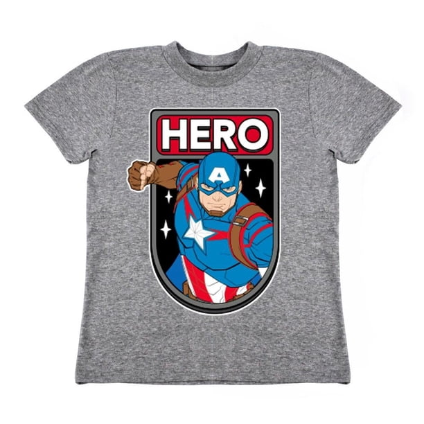 Playera Para Niño Marvel Avengers Cuello Redondo Manga Corta Talla 6 Gris Jaspe