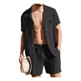 thumbnail image 1 of Conjunto Casual Suelto De Camisa De Lino De Algodón P/hombre, 1 of 7