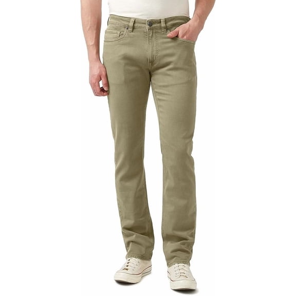 Buffalo David Bitton OLIVE Men's Straight Six Freedom Flex Pants, US 38x30