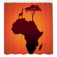 thumbnail image 3 of Ambesonne African Shower Curtain, Savannah Map with Continent, 69"Wx84"L, Orange and Brown, 3 of 3