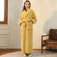 thumbnail image 2 of Tweang Robes for Women Bath Robe Towel Robe Robes for Women Cozy Robes Soft Long Sleepwear Comfortable Bathrobe for Women Loose Loungewear Warm Shower Robe Yellow Xl, 2 of 7