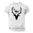 thumbnail image 2 of Jinhomg Mens Graphic Tees Vintage Animal Deer Print Summer T-Shirts Casual Comfy Short Sleeve Crew Neck Tops Lightweight Going Out Wear Holiday Saving White S, 2 of 6