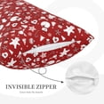 thumbnail image 3 of Naloa Red Christmas Cheer. Pillowcase, Throw Pillowcase, Wrinkle-Free, Stain-Resistant with Hidden Zipper for Bedroom Sofa-14"x20", 3 of 6