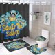 thumbnail image 1 of Juego de 4 cortinas de ducha con diseño de ardillas, con alfombrillas antideslizantes, tapa de inodoro y alfombrilla de baño, decoración para baño de 72 x 72 pulgadas, 1 of 8