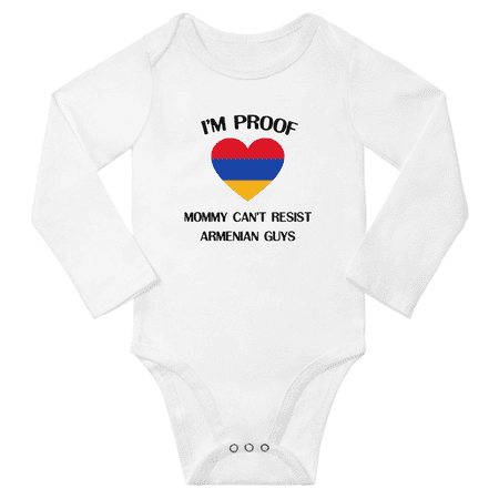 

I m Proof Mommy Can t Resist Armenian Guys Baby Long Sleeve Bodysuits (White 6 Months)