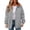 Gray, variant on Kukoosong Women's Quilted Jacket, Winter Casual Button Down Jacket, Solid Color Long Sleeve Warm Fleece Jacket with Pockets