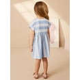 thumbnail image 3 of Emy Dola 2-7T Little Girls Cotton Dress Striped Applique Flowers Short Sleeve Summer Sundress, 3 of 9