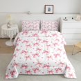 thumbnail image 1 of Erosebridal Princess Bowknot Bedding Sets Queen with Comforter, Pink Ribbon Duvet Insert, Cartoon Theme Decor, Reversible 3pcs, 1 of 8