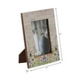 thumbnail image 4 of Elegant Rectangle Picture Frame with Flower Field Bottom Border - Decorative Resin Photo Frame for Tabletop Display - Stylish Frame for Office Desk or Home Decor Accents - 9", Ivory & Green, 4 of 10