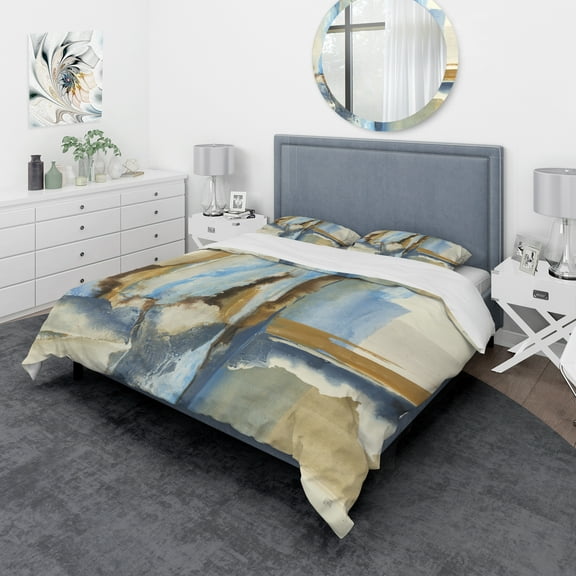 Designart 'River Run II' Geometric Duvet Cover Set