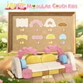 thumbnail image 6 of EVMORE 18PCS Modular Kids Play Couch, Flower-Themed Multifunctional Foam Children Sofa Couch Play Set for Girls Boys, DIY Creativing Modular Sofa, Modern Floor Couch, 6 of 8
