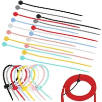 Raindrops Silicone Tie Wraps Cord Ties Assorted Color 24Pcs for Bundling Cables