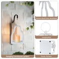 thumbnail image 2 of Nuptio Wood Lanterns Decorative Indoor: Farmhouse Hanging Candle Holder Set of 2 White Table Centerpiece Fireplace Mantle  Fall Decoration, 2 of 7