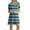 Blue, variant on Summer Dresses For Women 2025 Sevevn Women's Casual Color-Blocking Printed Short-Sleeved Round-Neck Dress