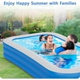 thumbnail image 3 of 83" x 55" x 22" Inflatable Swimming Pool Full-Sized Above Ground Kiddie Family Lounge Pool for Adult, Kids, Toddlers, Thickened, Blow Up for Backyard, Garden, Party, Blue, 3 of 7