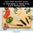 Ninja Foodi Never Dull Essential 3Piece Kitchen Knife Set with Chef