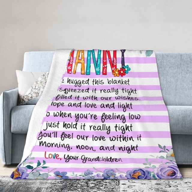 LHSHID Nanny Gifts Throw Blanket Soft Fuzzy Fleece Blanket For Couch Bed Living Room Decoration 50x60in