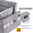 thumbnail image 5 of Euroco 55.1" Pull Out Sleep Sofa Bed Loveseats Sofa Couch with Adjsutable Backrest,USB Ports for Living Room, Bedroom, Storage Pockets, 2 Soft Pillows, Apartment, Office, 5 of 16
