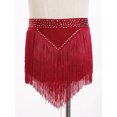 thumbnail image 4 of Jowowha Jupe de Danse Performance Salsa Rumba à Franges pour Filles Enfants Bourgogne 8, 4 of 8