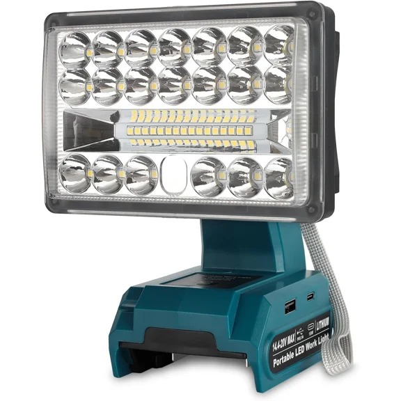 18W for Makita 18V Light 2000LM Flashlight Spotlight Cordless Led work Lamp USB
