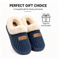 thumbnail image 5 of Knivor Unisex Corduroy House Slippers for Women Men Fuzzy Cuff Fleece Lined Closed Heel Platform Non Slip Warm Indoor Light‑Outdoor House Slippers, 5 of 8