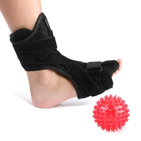 WALFRONT Plantar Fasciitis Dorsal Night and Day Splint Support with Spiky Massage Ball, Adjustable Dorsal Foot Drop Orthotic Brace for Relief Plantar Fasciitis, Arch Foot Pain, fit Right/Left