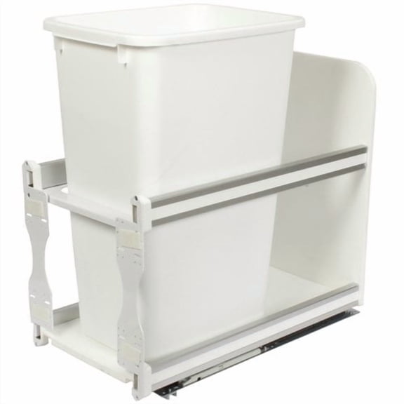 Knape&Vogt Plastic 12.5 Gallon Pull Out/Under Counter Trash Can
