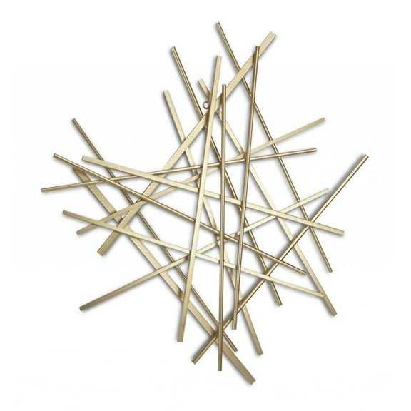 Gold Metal Abstract Linear Strips Hanging Wall Art Decor