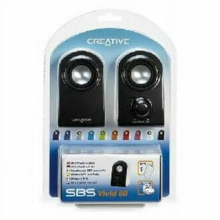 Creative 2.0 Speaker System, 6 W RMS, Black