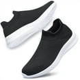 thumbnail image 6 of ADQ Women's Sneakers Lightweight Walking Shoes Breathable Slip-on Flats Black White 10, 6 of 7