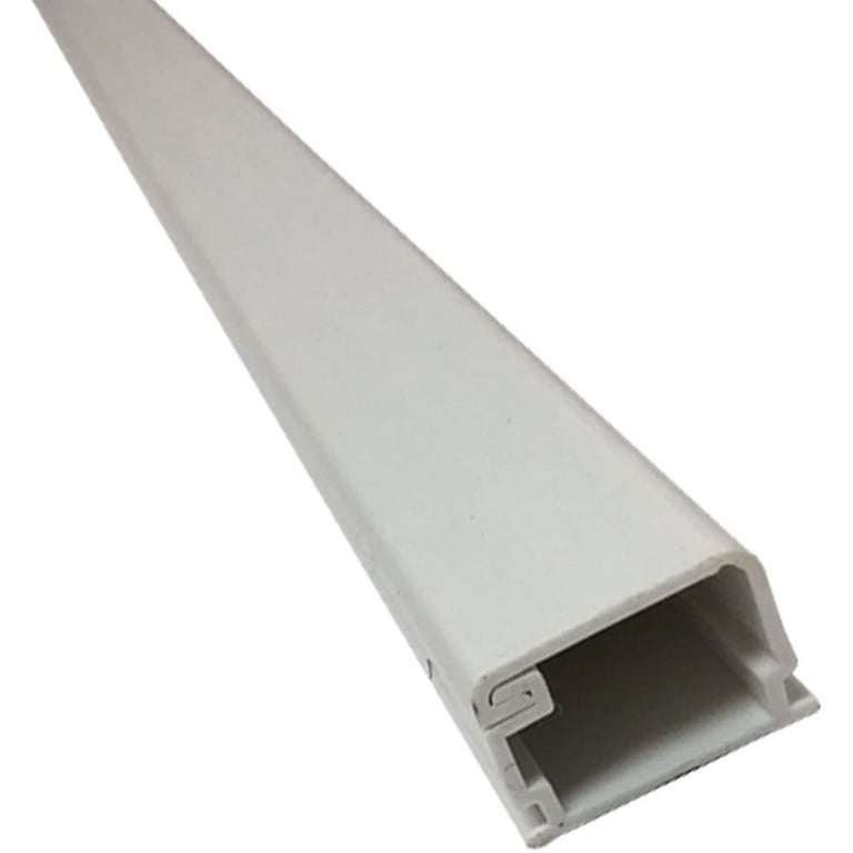 Electriduct Small 5 Foot Latching Surface Cable Raceway - Channel Size: 0.5 inchw x 0.45 inchh - 5 Sticks - White