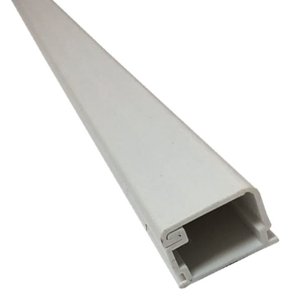 Small 5 Foot Latching Surface Cable Raceway - Channel Size: 0.5"W x 0.45"H - 1 Stick - White