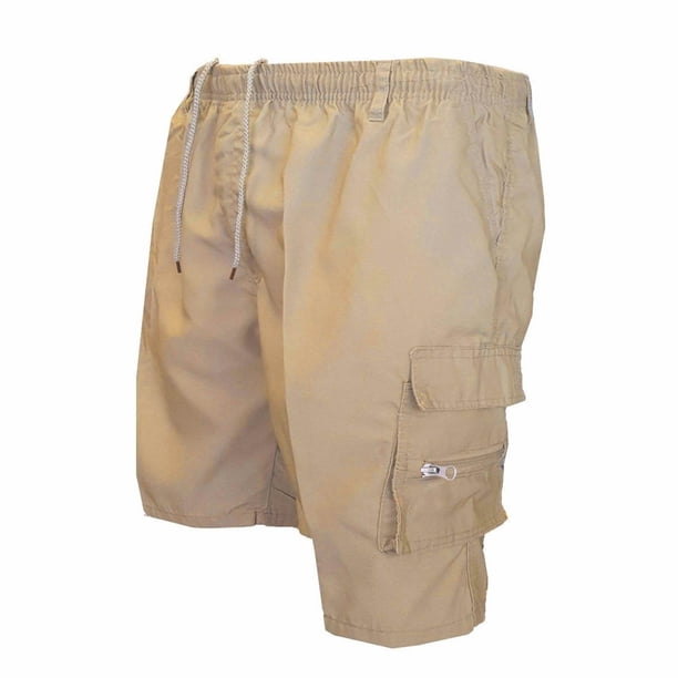Pantalones Cortos de Verano para Mujeres Estilo de Ropa de Trabajo de Cintura Alta Suelta de Corte Recto con Múltiples Bolsillos