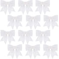 thumbnail image 2 of 12 PCS White Christmas Bows, 5.5 Inch Glitter Sequin Bows for Christmas Trees & Wreath Decorations, 2 of 5