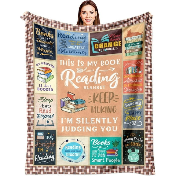 Book Lovers Gifts, Gifts for Book Lovers Women, Librarian Gifts, Literary Gifts, Book Accessories for Reading Lover, Gifts for Reader, Book Club/Bookish Gifts Throw