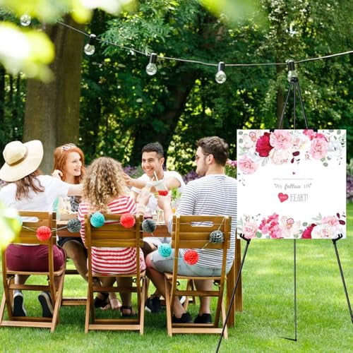 Portable Lightweight 63-Inch Tripod Easel Stand for Wedding Signs, Posters, and Display Boards with Carrying Bag, Metal Frame, Quick Setup