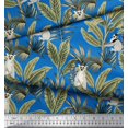 thumbnail image 2 of Soimoi Polyester Crepe Fabric Leaves & Lemur Animal Decor Fabric Printed Yard 42 Inch Wide, 2 of 3