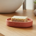 thumbnail image 2 of Chic Terracotta Polyresin Soap Dish with Draining Bamboo Insert - Versatile Soap Holder for Contemporary Home, 2 of 7