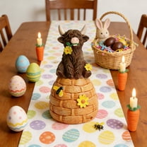 Orangide Easter Highlands Yak Resin Figurine, Holiday Gifts for Women,Mom,Beautifully Crafted Home Office Farmhouse Kitchen Decorations Garden Figurine, for Highland Cow Lovers