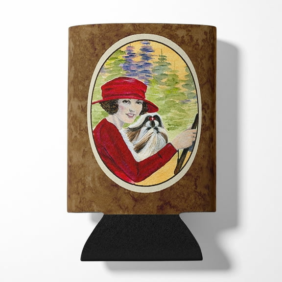 Caroline's Treasures SS8539CC Lady driving with her Shih Tzu Can or Bottle Hugger, Can Hugger, multicolor